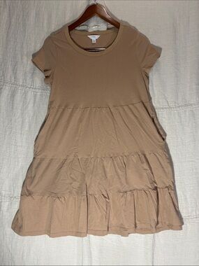 Time and Tru | Dresses | Time And Tru Olive Green Linen Blend Midi Dress